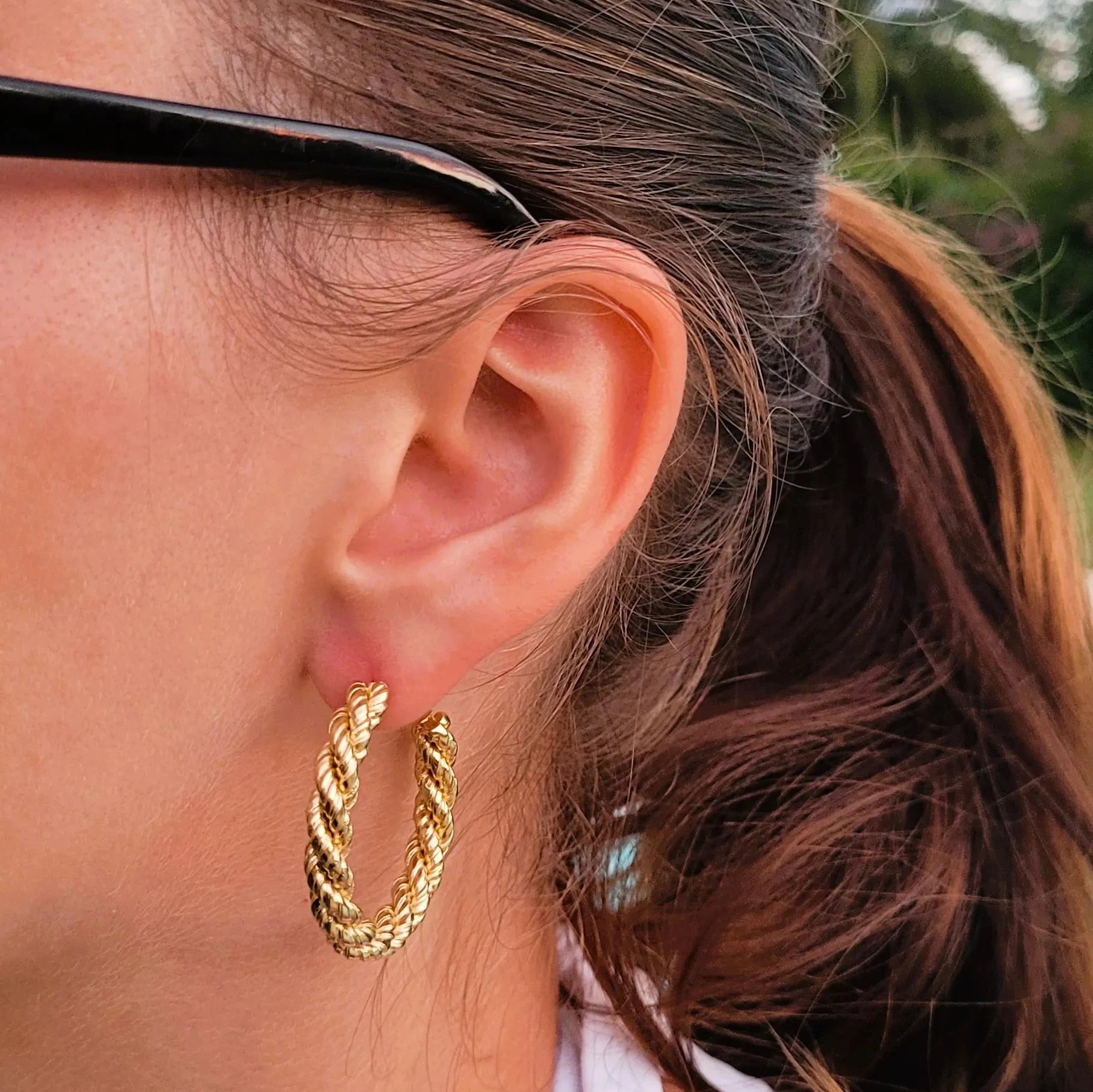 boucles d’oreilles créoles Bonnie en laiton recouvert d’or