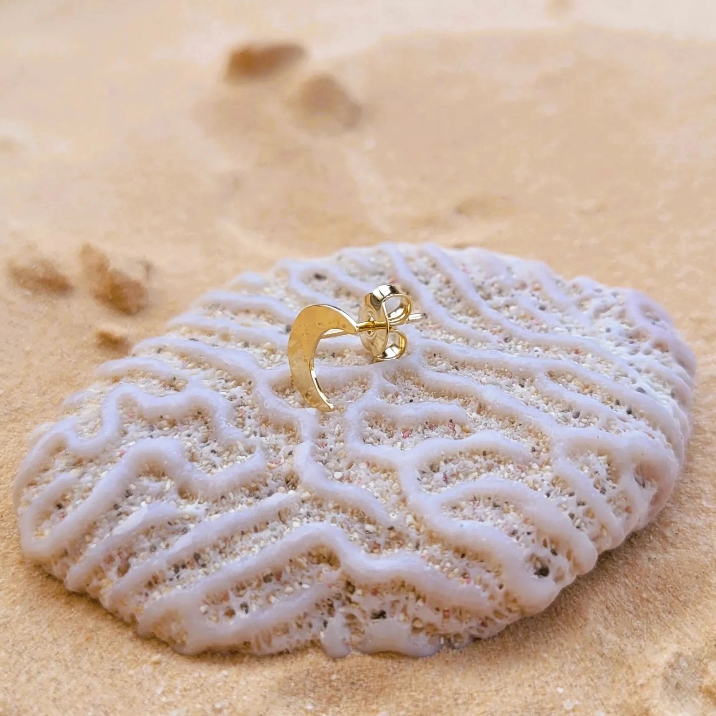 boucles d’oreilles pour femmes en laiton doré plaqué or Luna