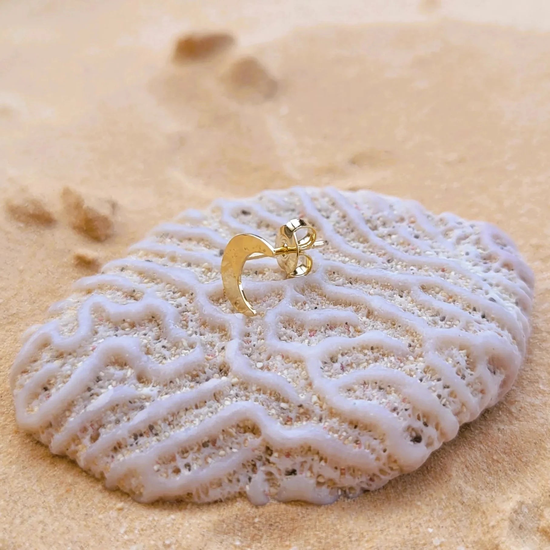 boucles d’oreilles pour femmes en laiton doré plaqué or Luna