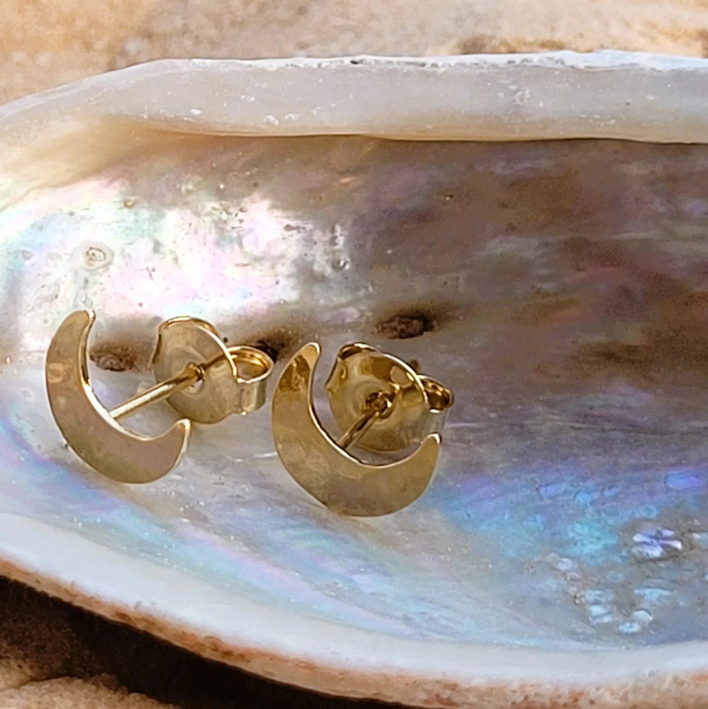 boucles d’oreilles Luna en laiton doré