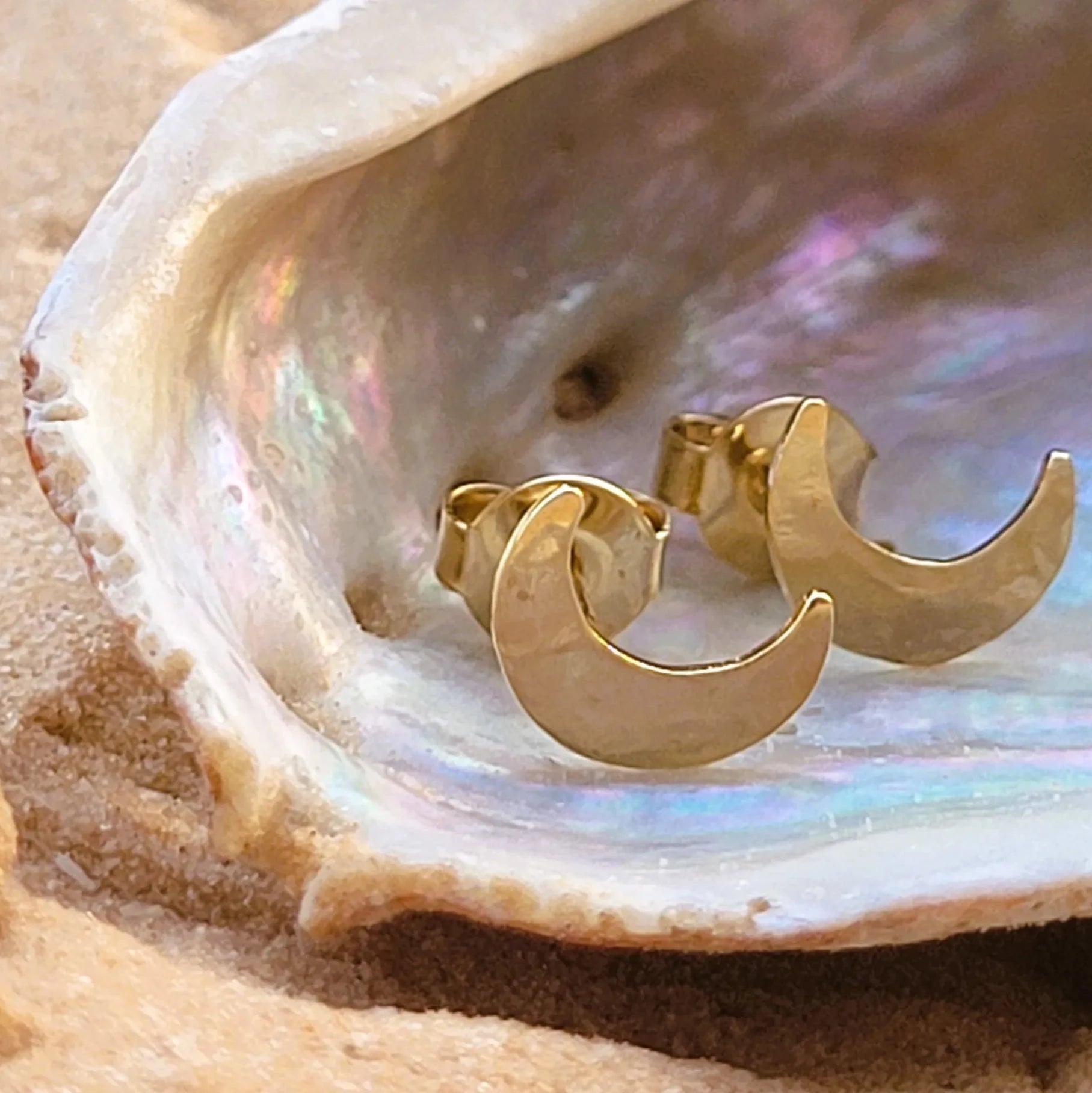 boucles d’oreilles Luna plaqué or 3 microns