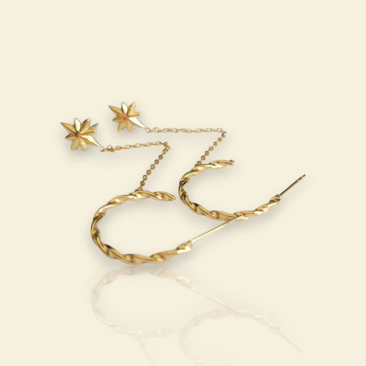 boucles dorées Starlette, des boucles d’oreilles tendance au design étoilé