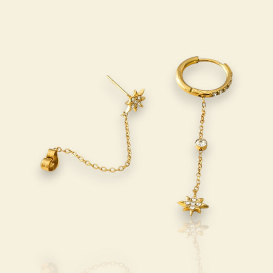 boucles dorées Stellis, des boucles d’oreilles tendance au design étoilé