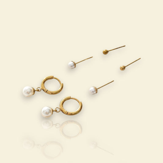 boucles dorées Viva, des boucles d’oreilles tendance au design perlé