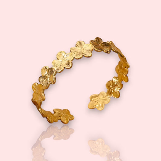 bracelet doré Baby Tiaré, un jonc pour femme en acier inoxydable