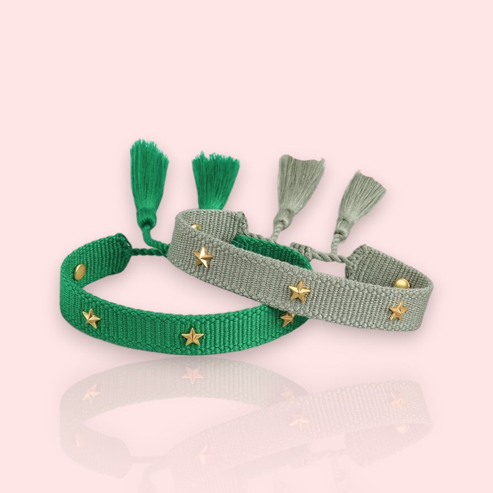 bracelet tissu à nouer Vegas vert, un bijou inspiré par le bracelet de Christian Dior iconique en 2025