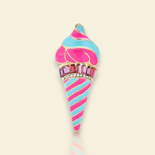 broche dorée Dolcetta, une broche pour vêtements gourmande