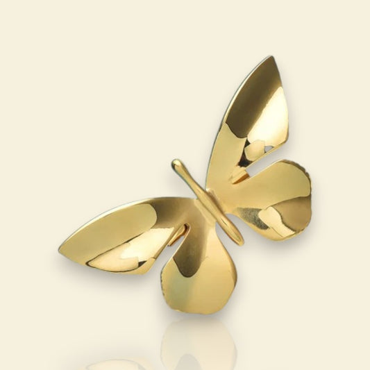 Broche dorée Nymphea, broche vêtement papillon