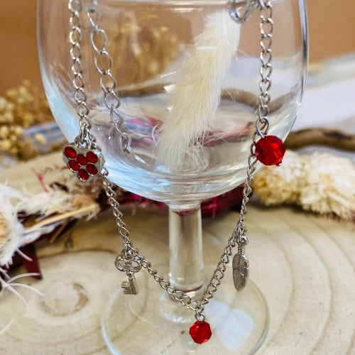 bracelet porte bonheur rubis