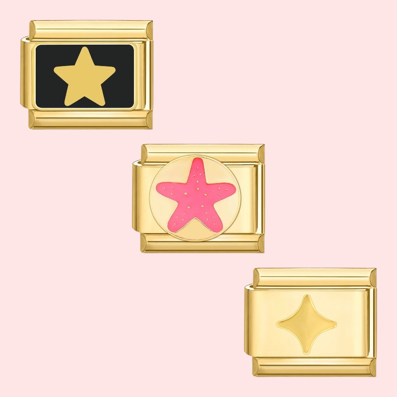 charm pour bracelet italien Bellissima doré collection étoiles