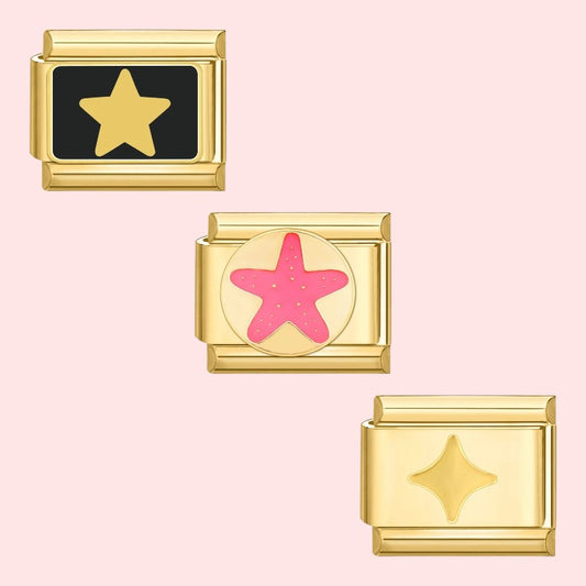 charm pour bracelet italien Bellissima doré collection étoiles