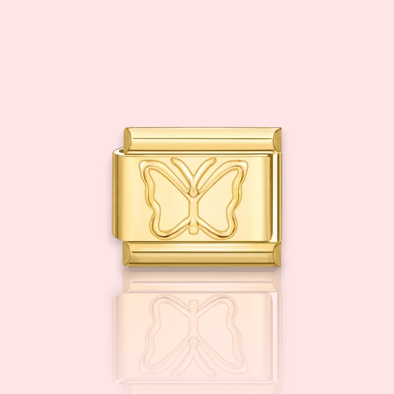 charm pour bracelet italien Bellissima doré motif papillon