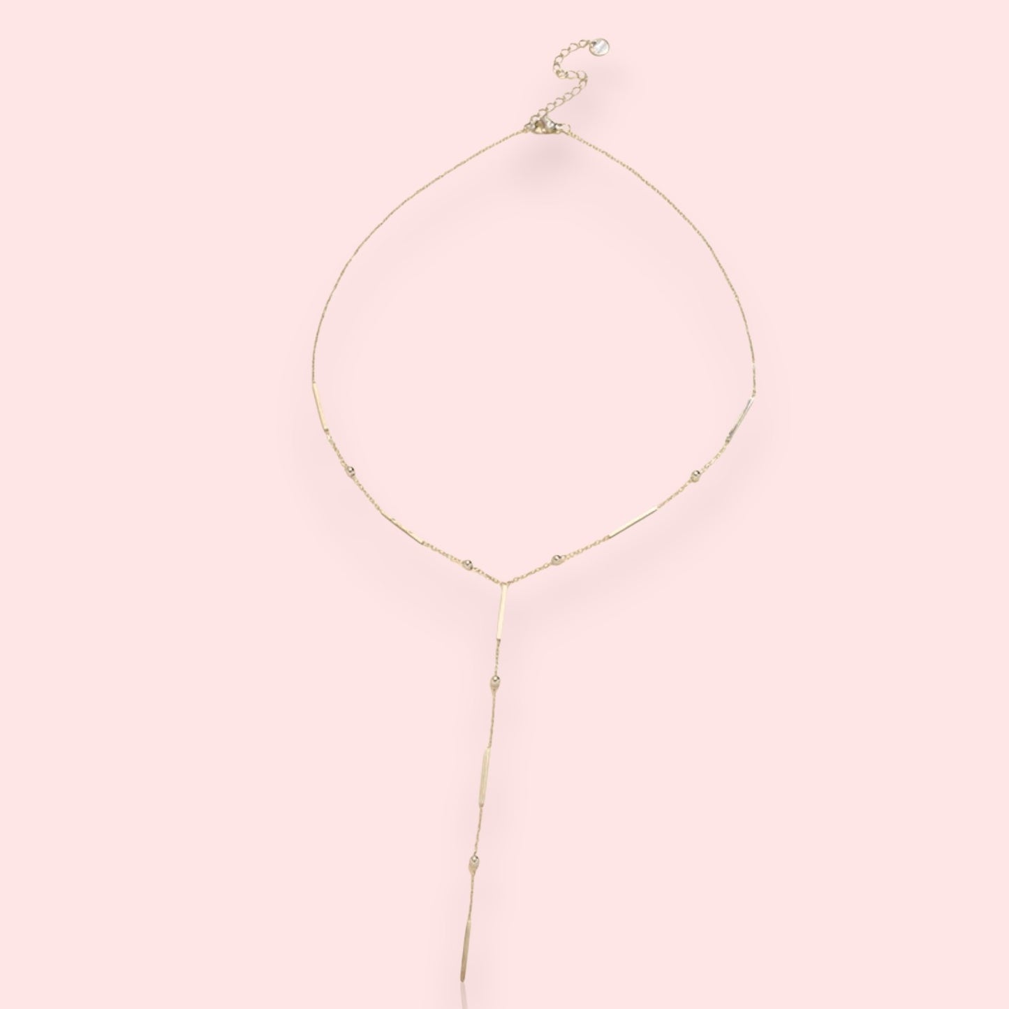collier en acier inoxydable Alba, un collier argenté en Y