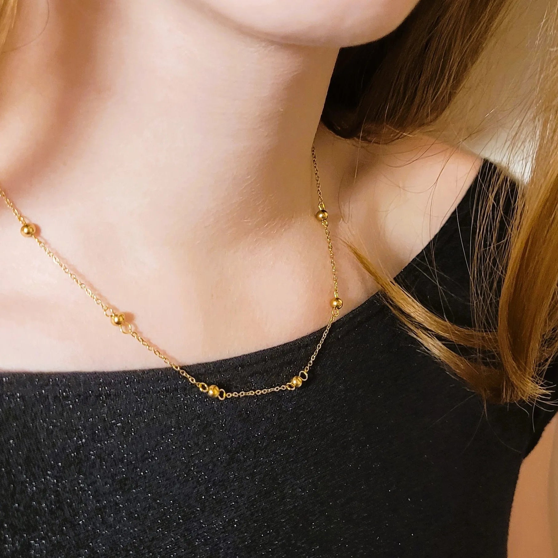 collier en acier inoxydable Lovely doré, un collier fantaisie pour femme tendance en 2025