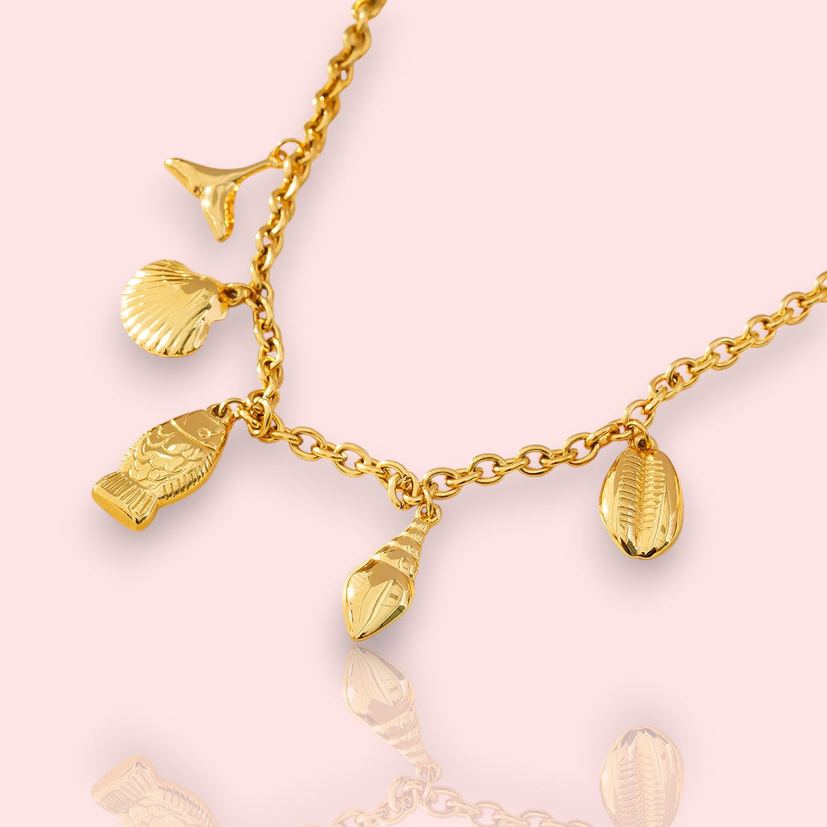 collier en acier inoxydable Sea, un collier doré tendance