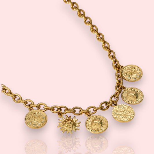 collier en acier inoxydable Sunset, un collier doré tendance en 2025