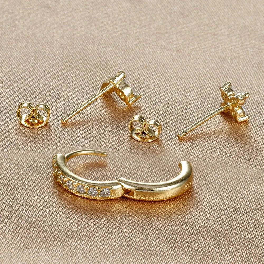composition de boucles d’oreilles Azalée, trois boucles d’oreilles pour 3 trous