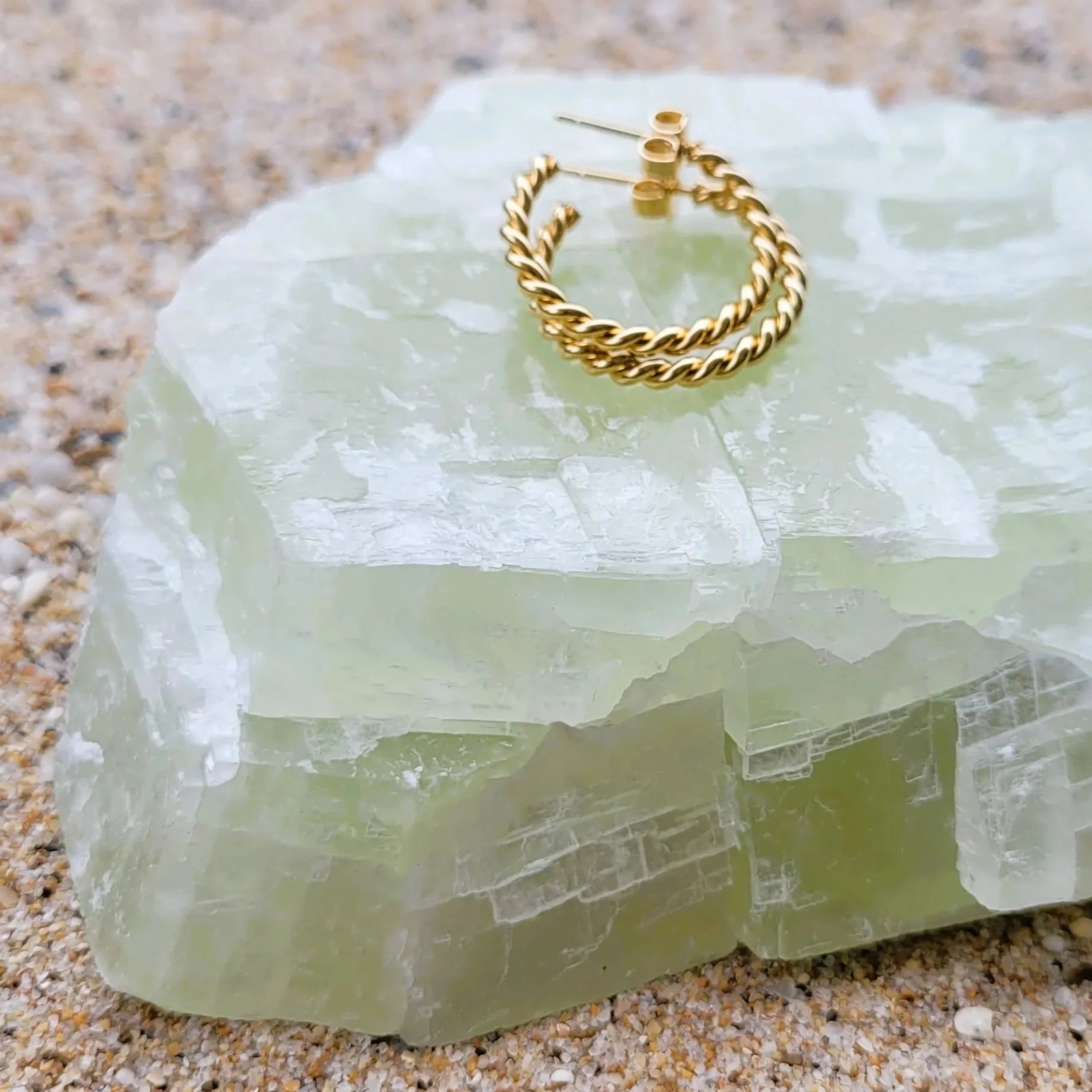 boucles d’oreilles créoles de créateurs Liane en laiton plaqué or