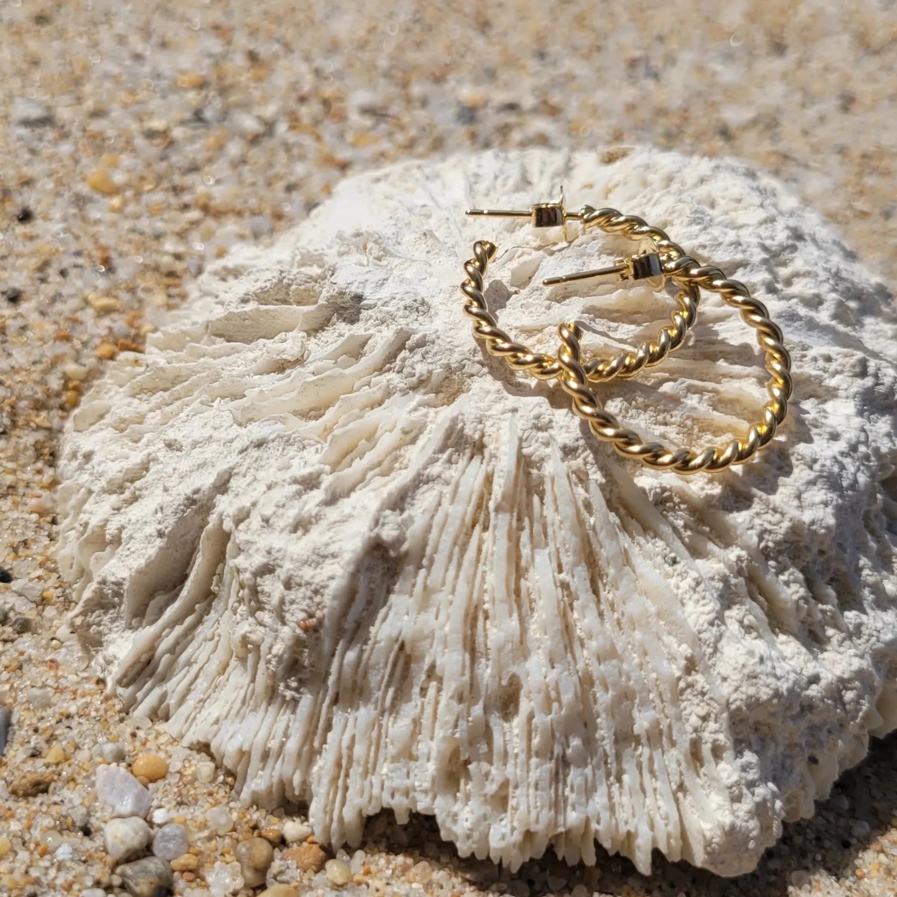 créoles Liane dorées et torsadées boucles d’oreilles tendances