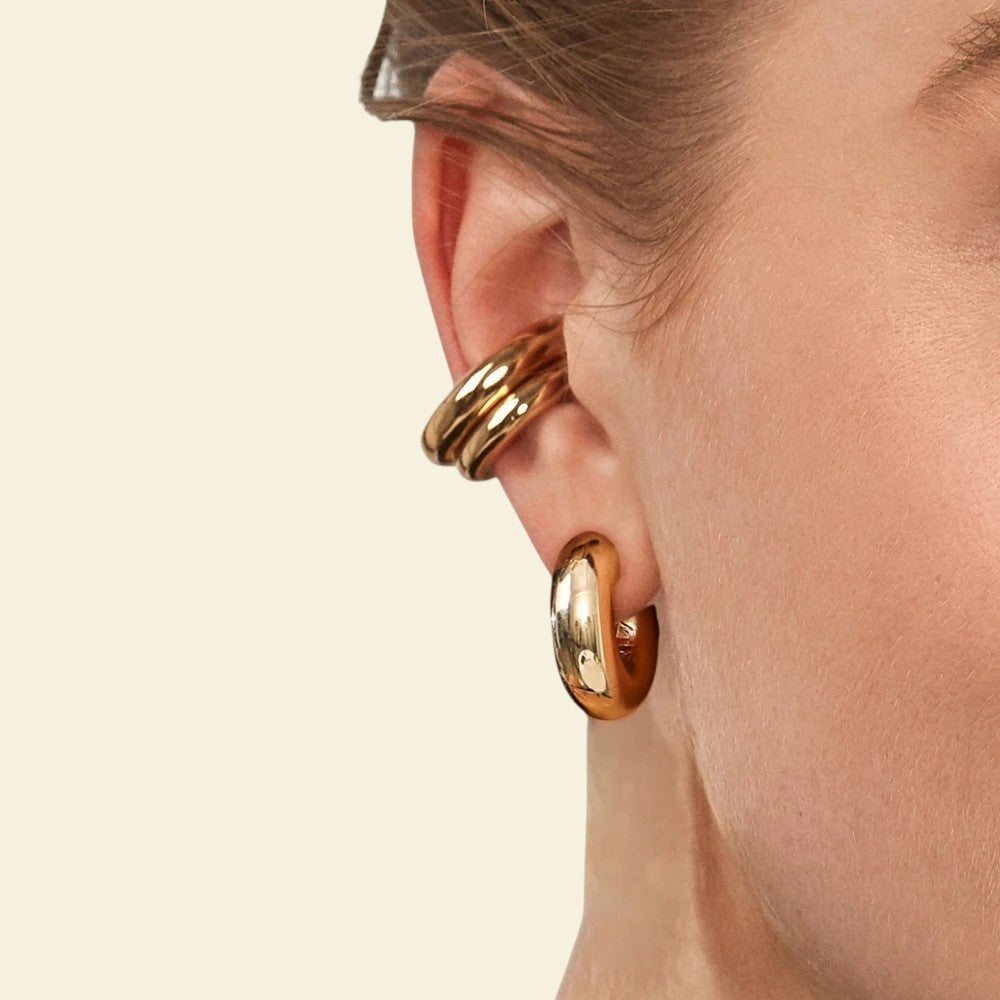 earcuff doré Oréa en acier inoxydable, des faux piercings pour des oreilles non percées