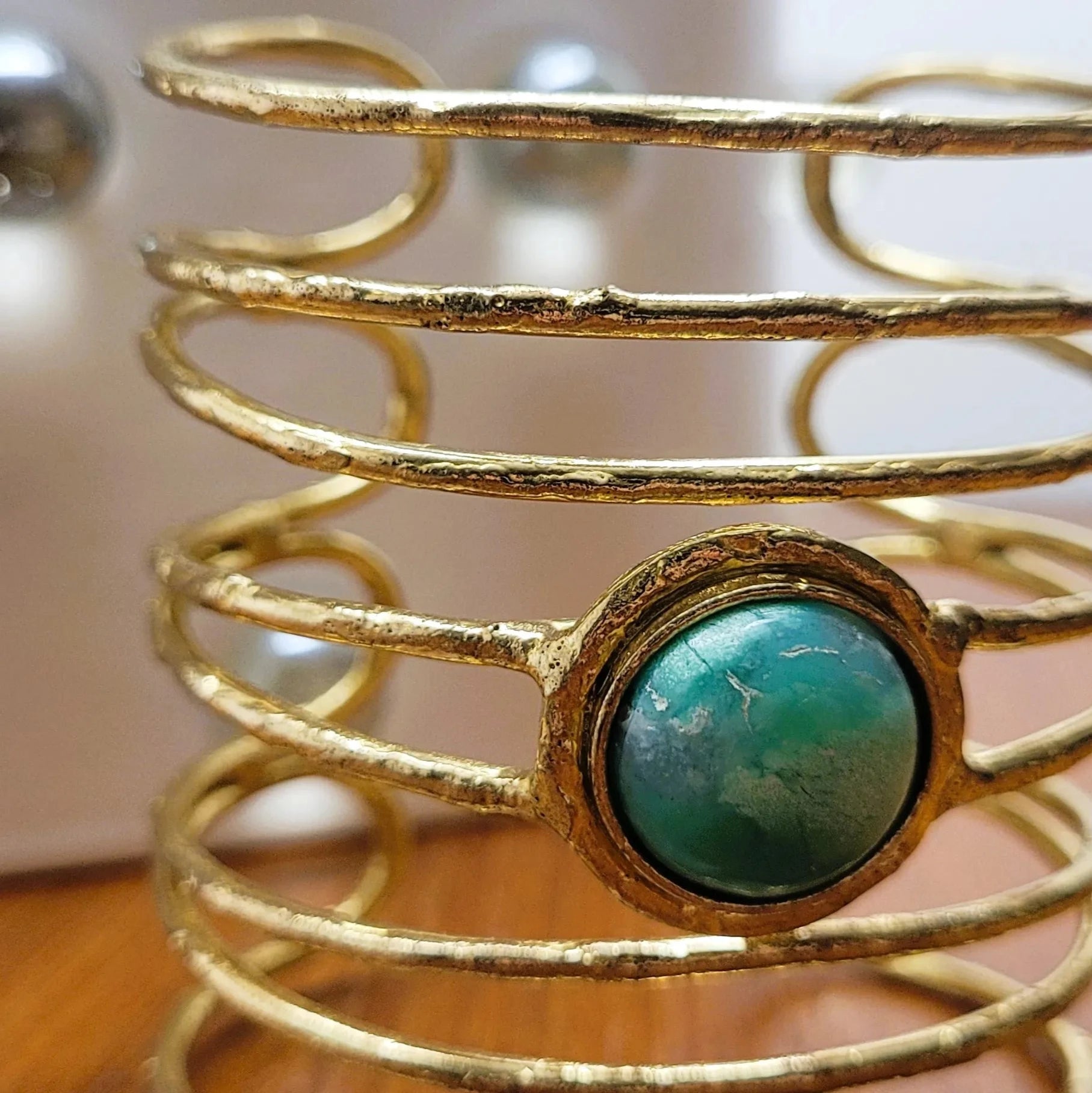 bracelet en pierre verte Niiki Paris Kiera chrysoprase ajustable