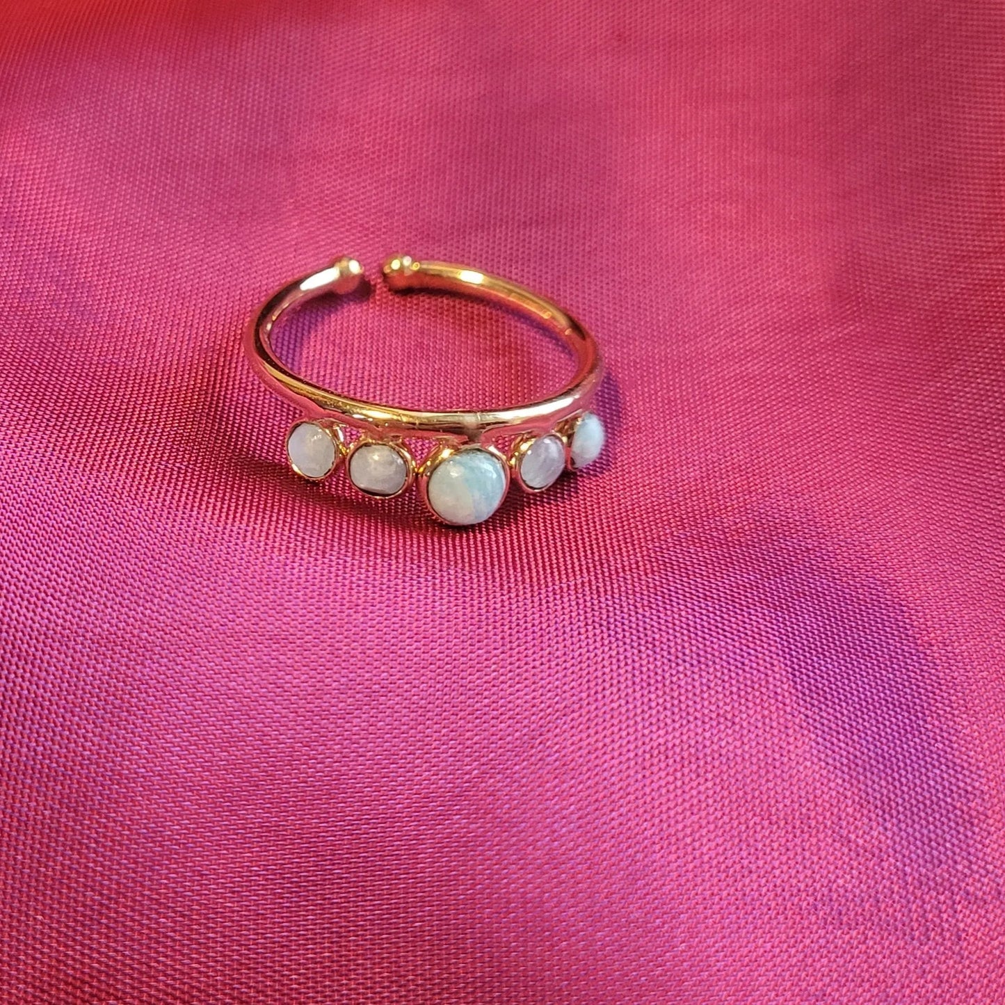 bague de luxe Marylou amazonite de Niiki Paris, bague de créateur