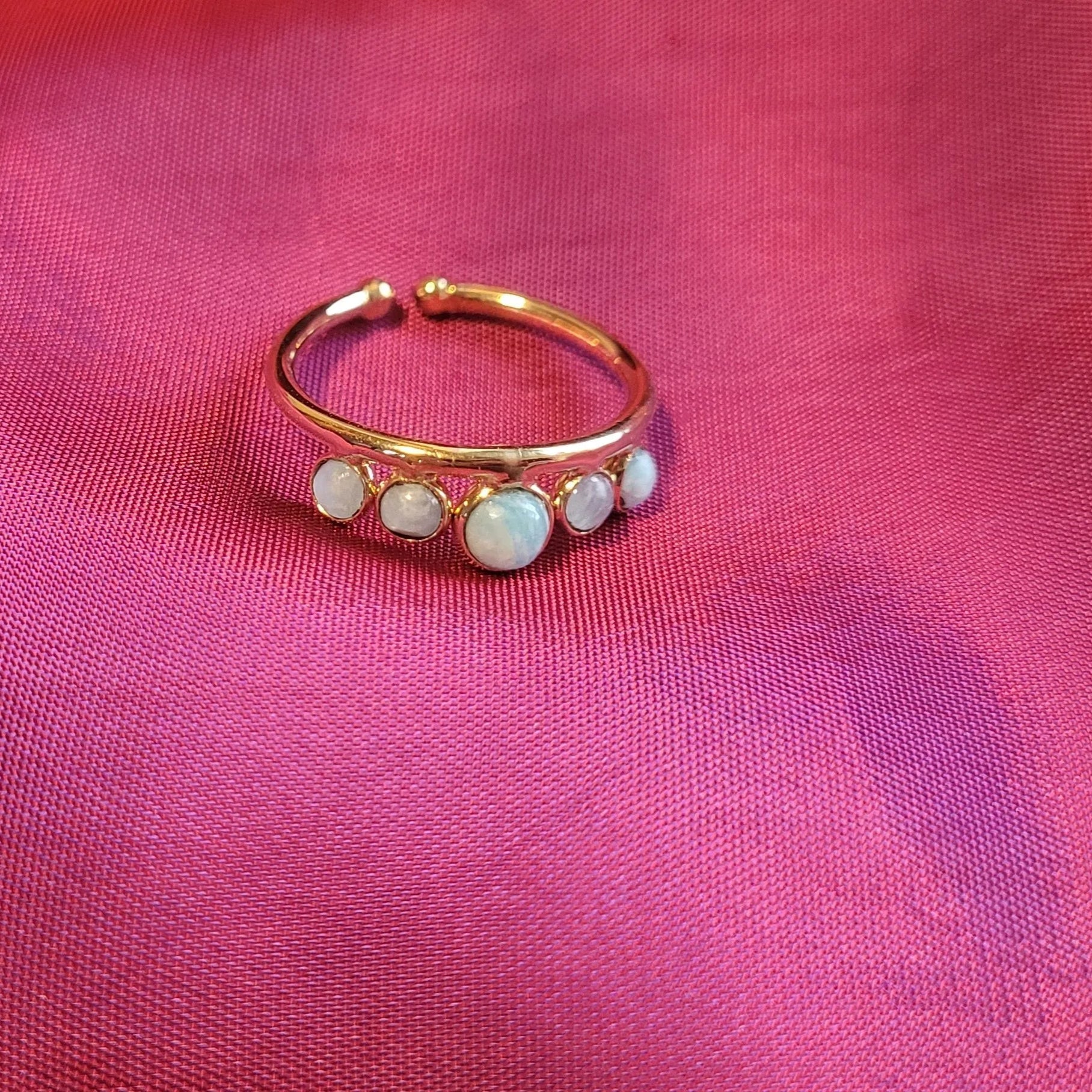 bague de luxe Marylou amazonite de Niiki Paris, bague de créateur