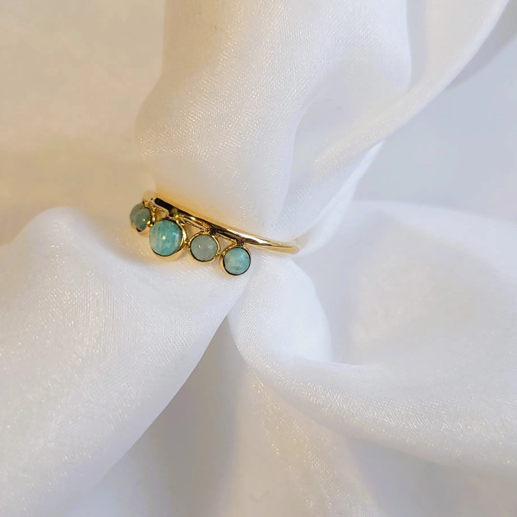 bague simple Marylou amazonite de Niiki Paris, bague de créateur