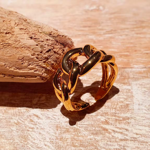 Bague maille plaqué or