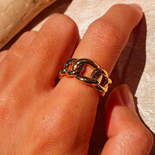 Bague maille plaqué or