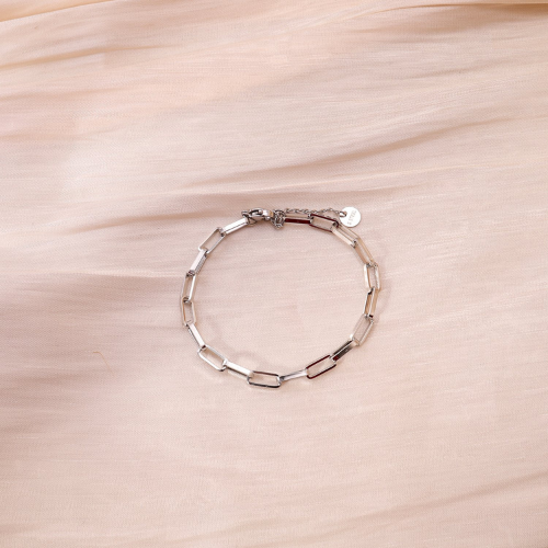 Bracelet chaîne rectangle argenté