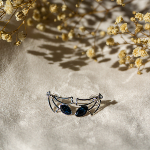 Boucles d'oreilles argent cristal bleu