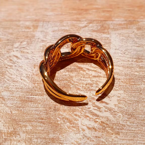 Bague maille plaqué or