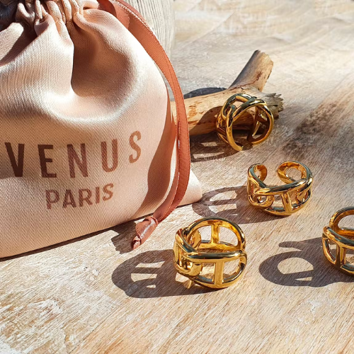 Bague maille originale plaqué or