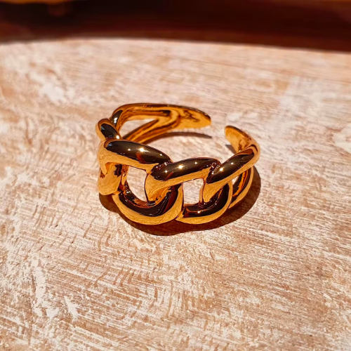 Bague maille plaqué or