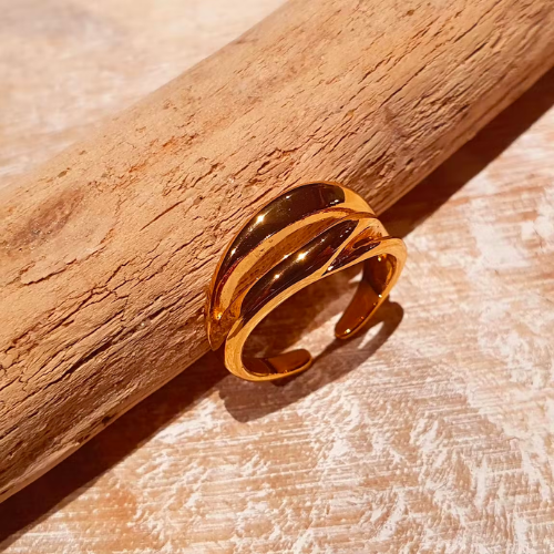 Bague multi anneaux plaqué or