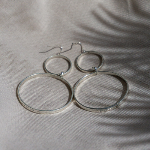 Boucles d'oreilles cercles pendantes argent