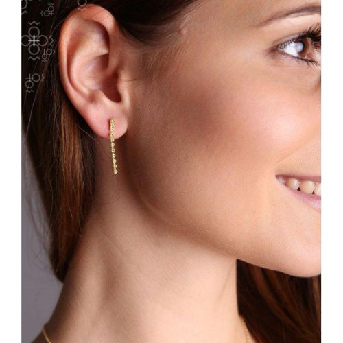 Boucles d'oreilles pendantes plaqué or sur rideau de cristaux