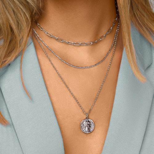 Collier médaillon romain argent