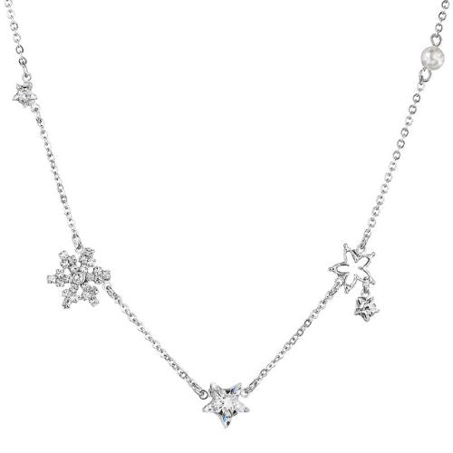 Chaine argent motifs étoiles et perle cristal Swarovski®