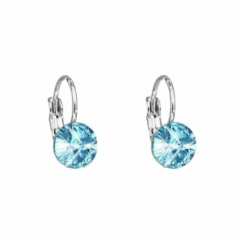 Boucles d'oreilles pendantes cristal bleu clair