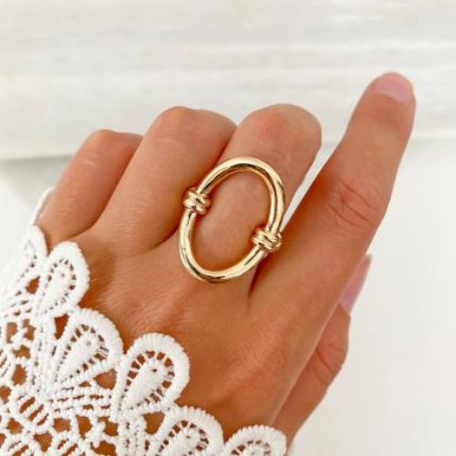 Bague ovale Fhilaé plaqué or