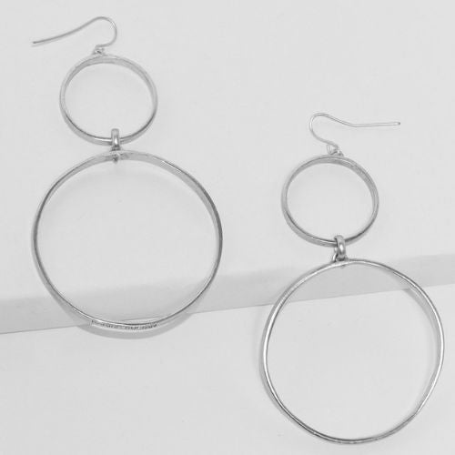 Boucles d'oreilles cercles pendantes argent