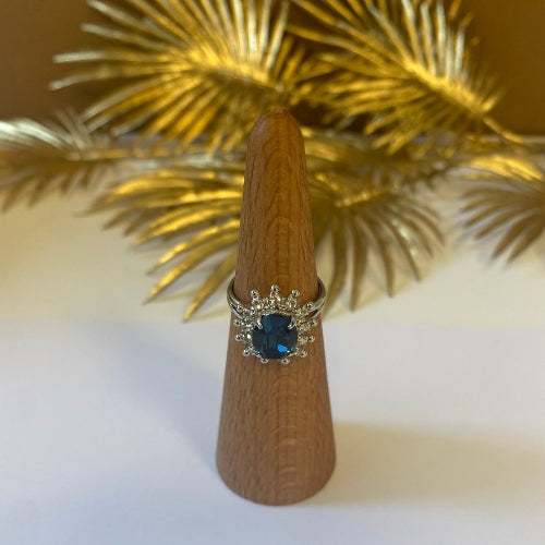Bague cristal bleu