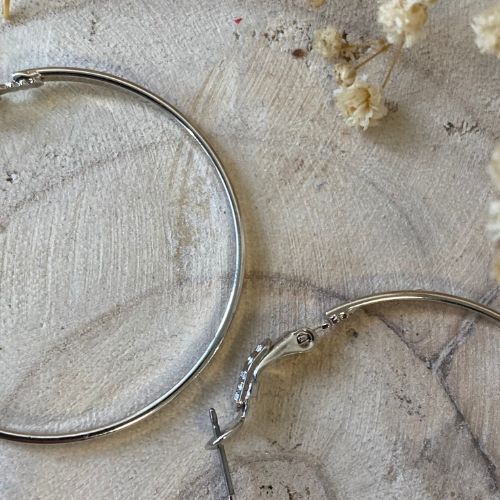 Boucles d'oreilles créoles argent plates