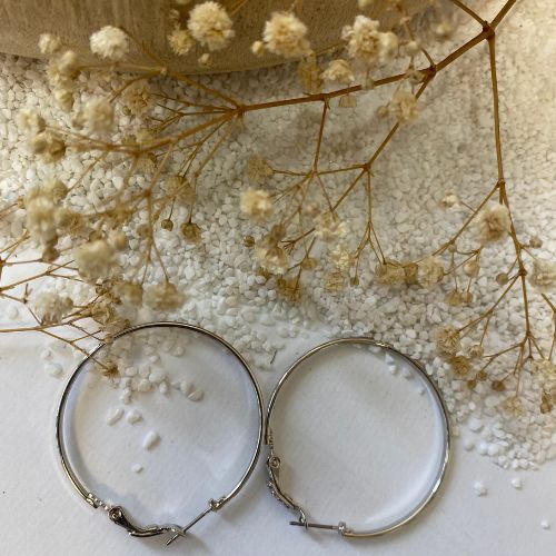 Boucles d'oreilles créoles argent plates