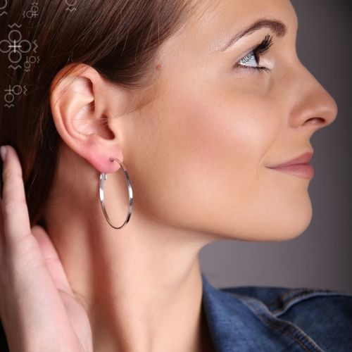 Boucles d'oreilles créoles argent plates