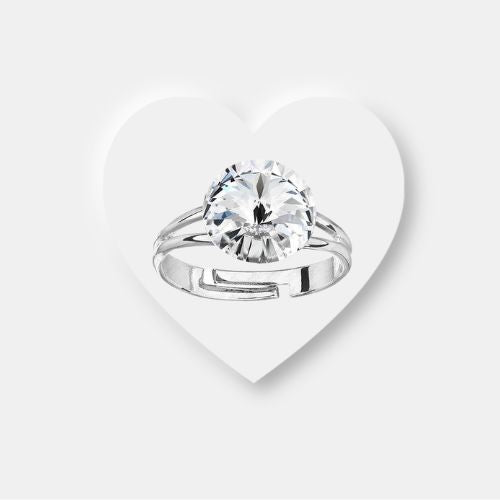 Bague sertie d'une pierre solitaire en cristal Swarovski®
