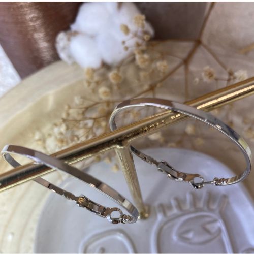 Boucles d'oreilles créoles argent plates