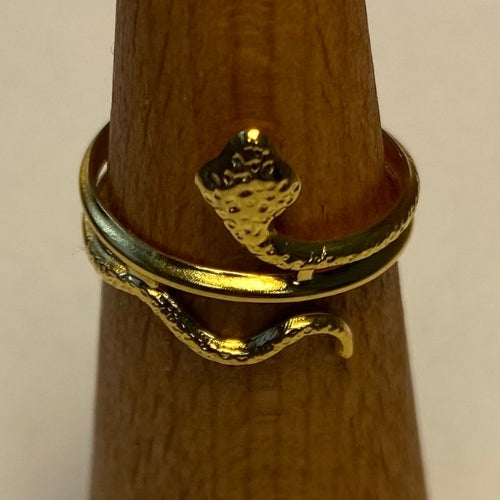 bague serpent martelée ajustable inoxydable